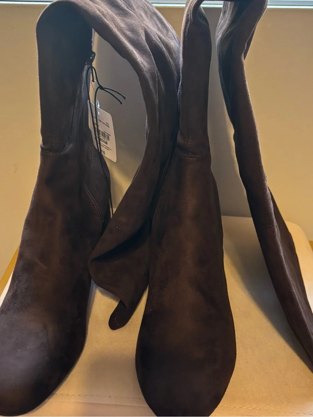 Liz Claiborne Dark Brown Over-the-Knee Suede Block Heel Boots