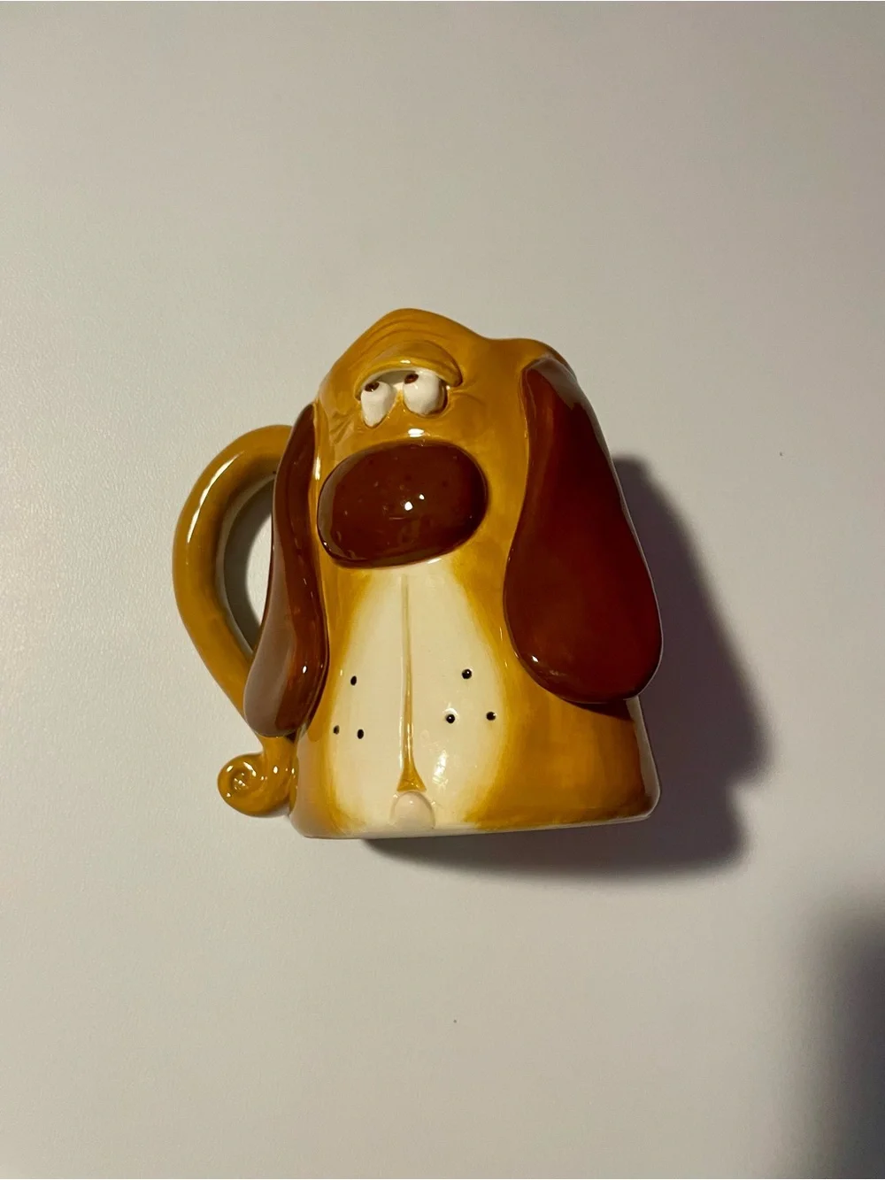 Vintage Douglas Ceramic Basset Hound Dog Novelty 3D Coffee Mug Tea Cup Signed