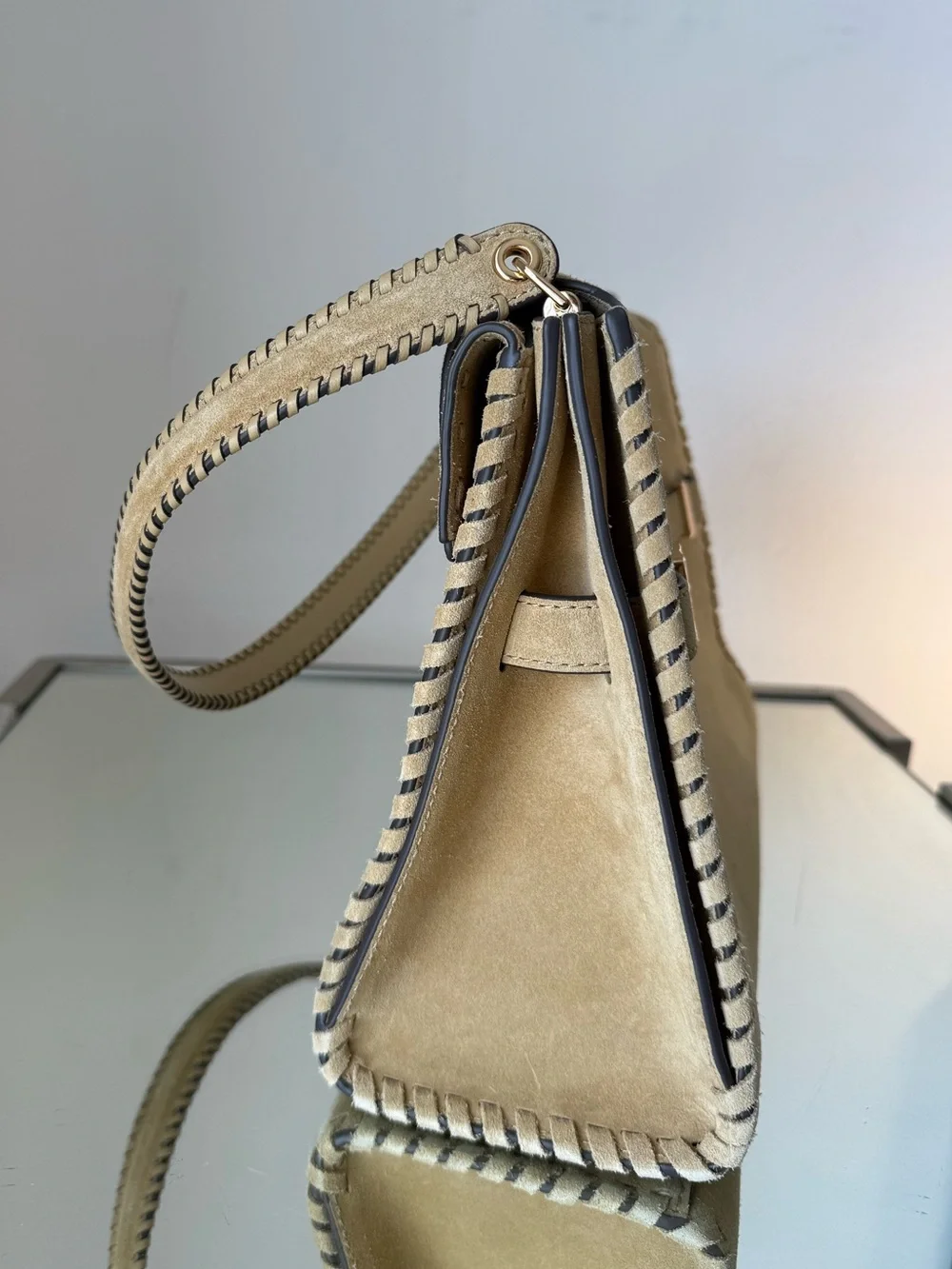 Tory Burch LEE RADZIWILL LARGE SUEDE SHOULDER BAG $1,260