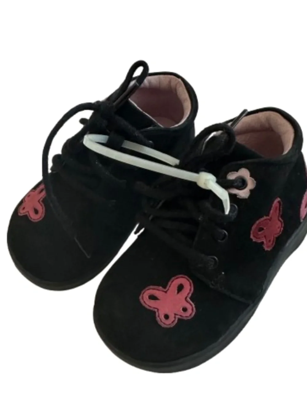 NWT Perfection Toddler/Baby Girl 5.5W Suede Genuine Leather Lace Up Boots Shoes