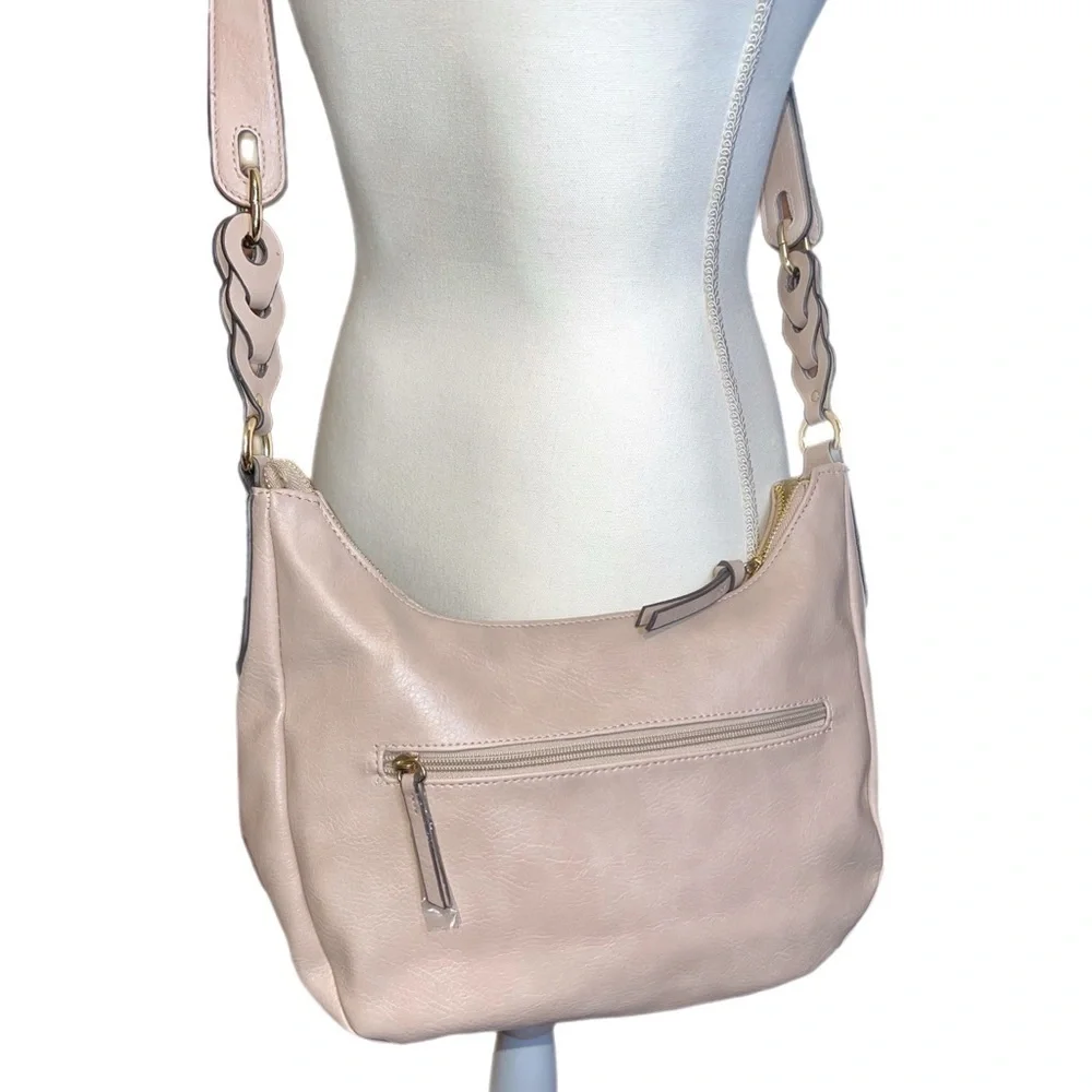 Rosetti Beige Hobo Bag Crossbody Gold Detail‎ NWOT