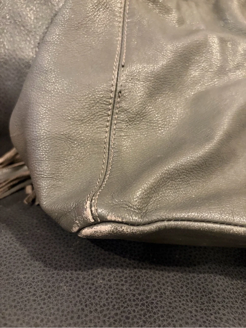 Valentino Olive Green Leather Hobo with Tassel and Gold Hardware