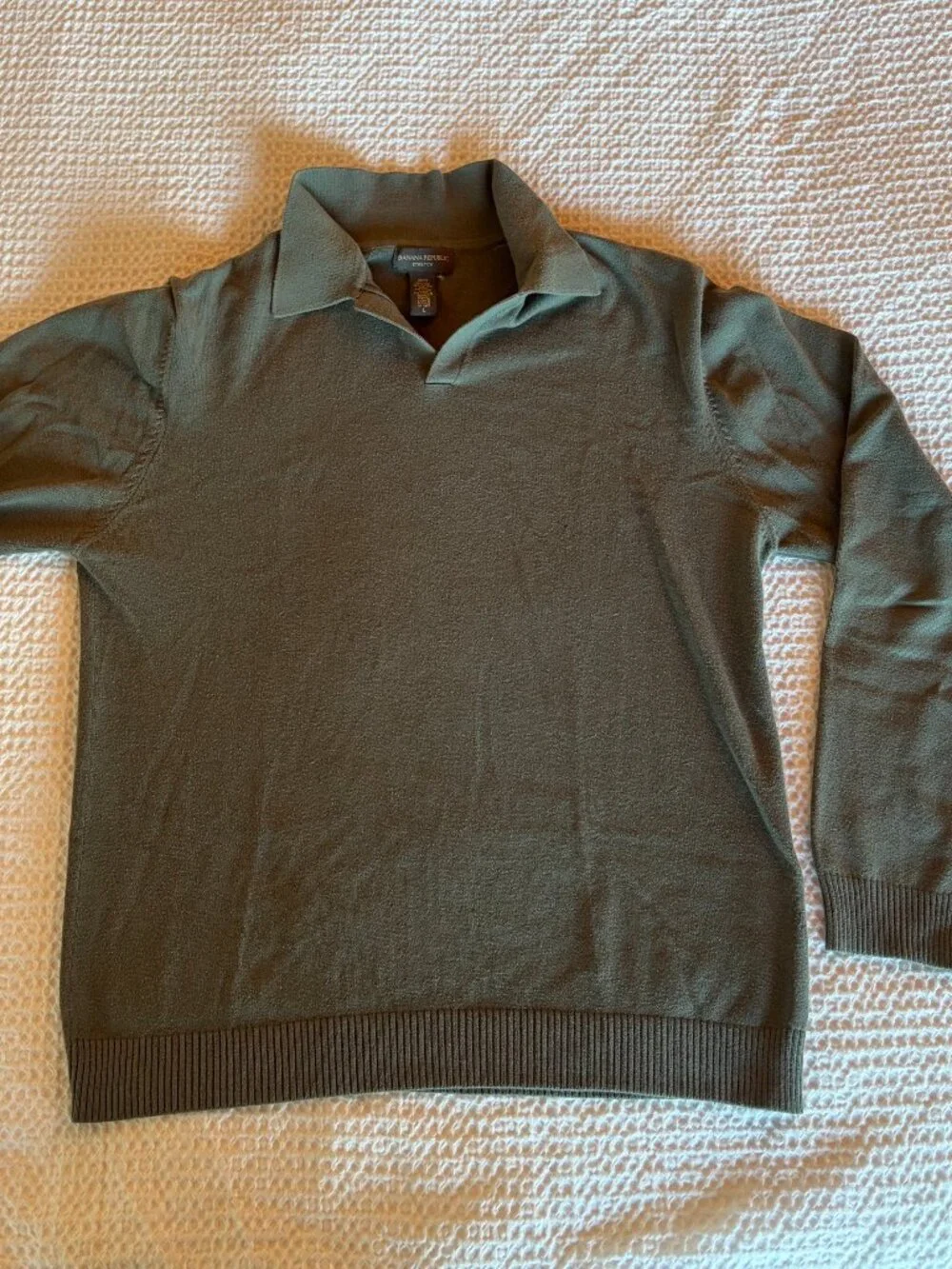Banana Republic Men’s Olive Collared Pullover Sweater Large