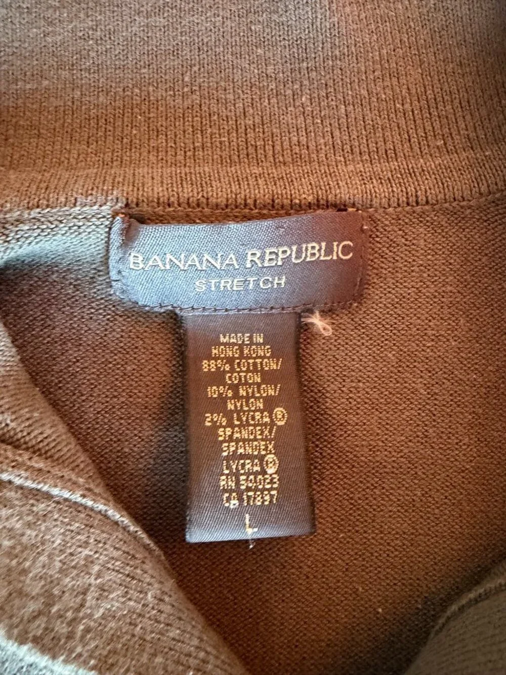 Banana Republic Men’s Olive Collared Pullover Sweater Large