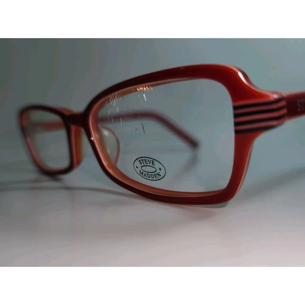 Steve Madden DS250 Burgundy Rectangular Eyeglasses Frames 49-15-135 Handmade NEW
