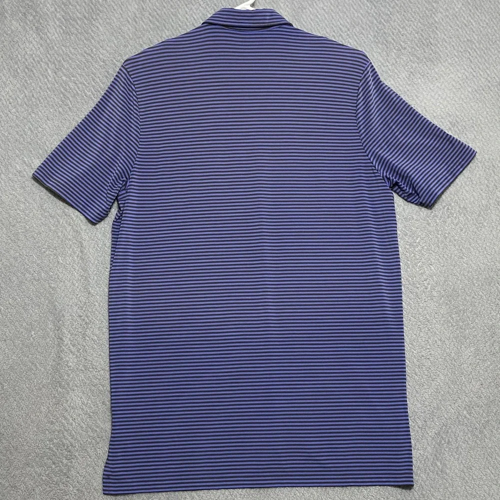 RLX Ralph Lauren Polo Shirt Mens Large Purple Stripe‎ Performance Golf Stretch
