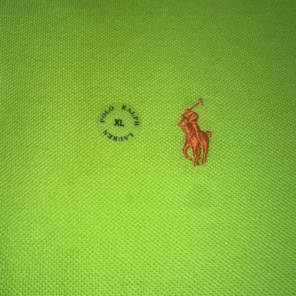 Polo Ralph Lauren Custom Fit Mesh Polo Shirt XL Neon/Safety Green‎ Orange Pony