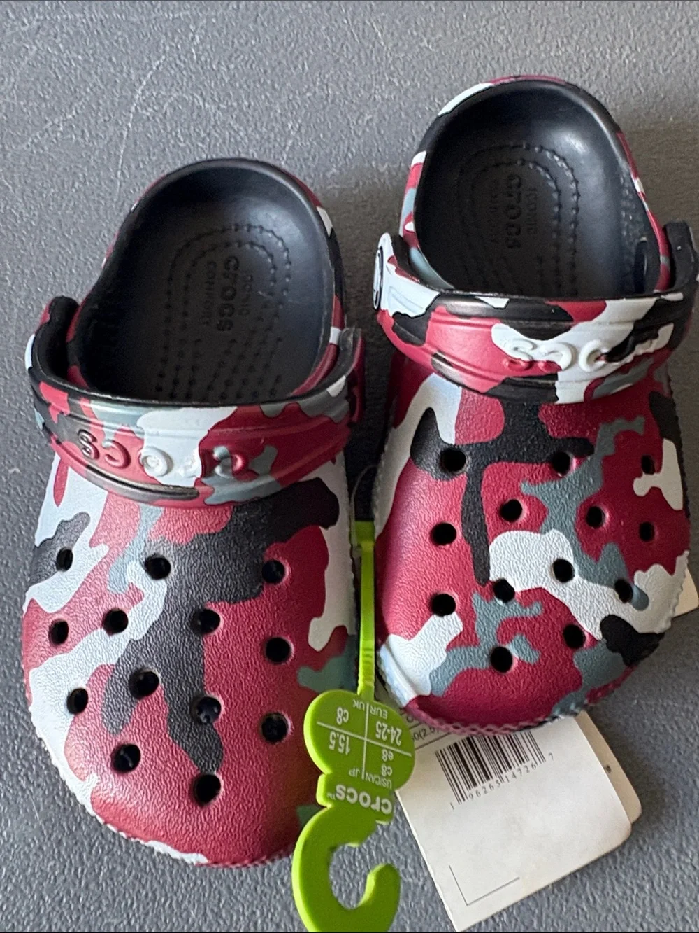 CROCS Kids' Clog in Red, Black & White Camo