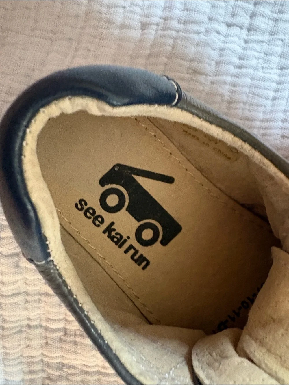 See Kai Run Navy and Gray Toddler Leather Sneakers