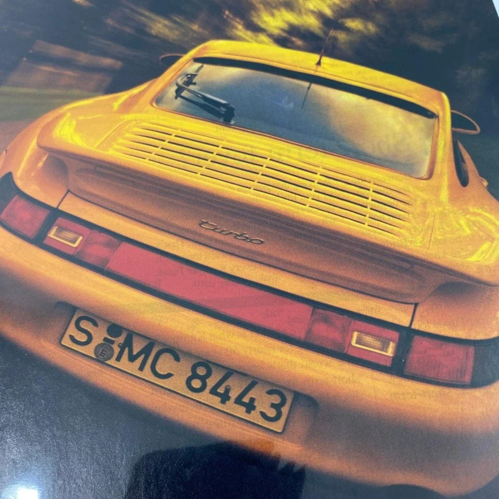 Vintage Print Ad 90's Yellow Sportscar Genuine Magazine Advertisement Ephemera