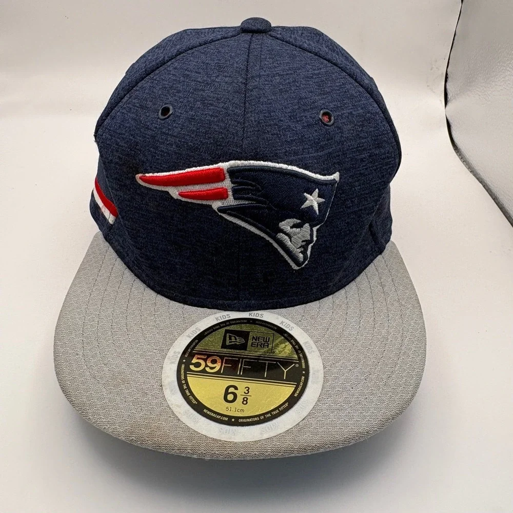 New Era 59FIFTY Kids New England Patriots Baseball‎ Cap NFL 6 3/8 Navy Heather