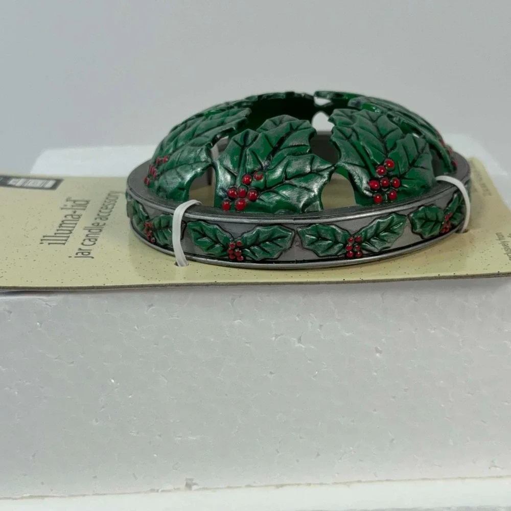 Vintage 2003 Yankee Candle Illuma-Lid Holly Berry Jar Candle Topper NOS