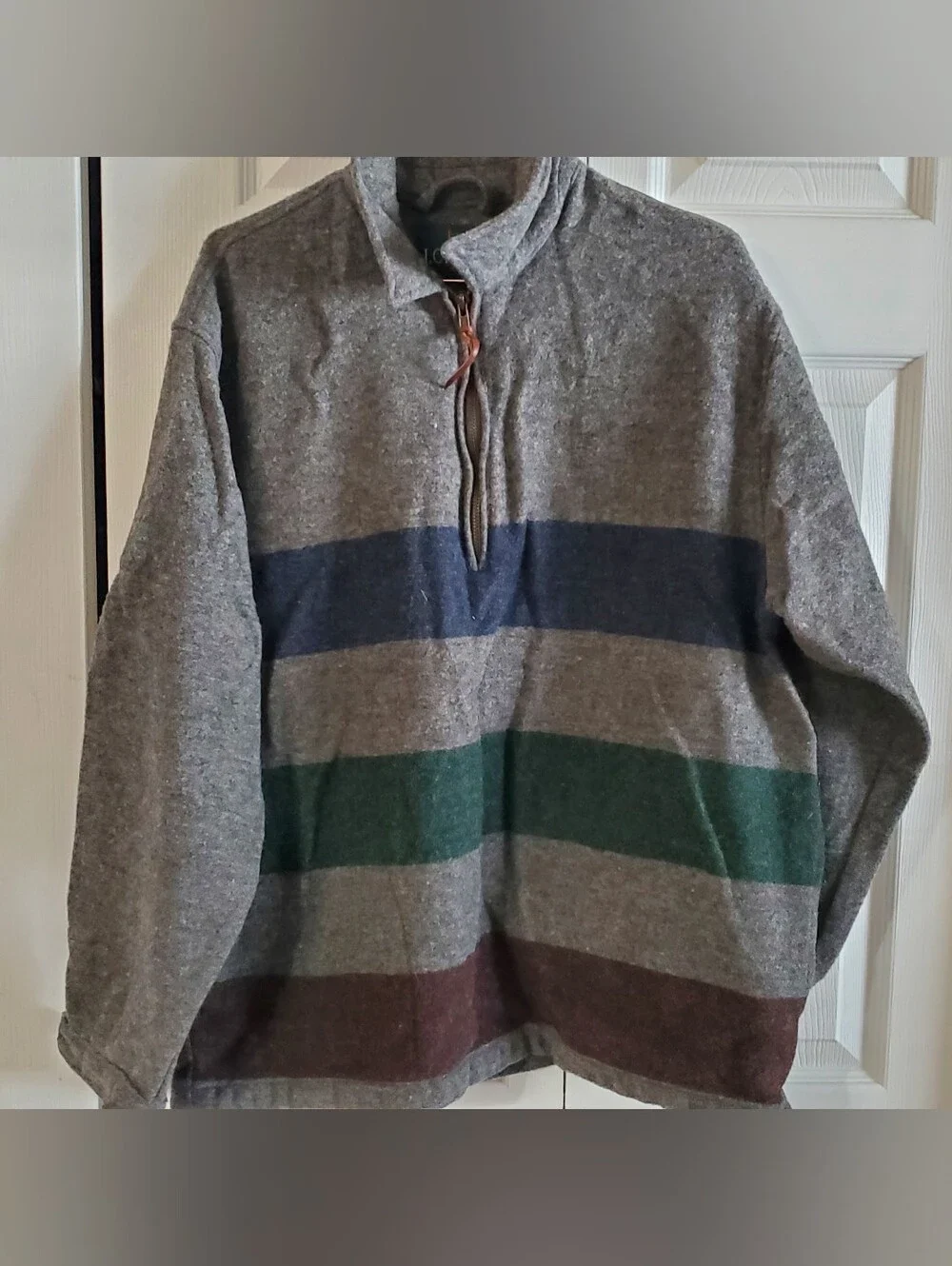 J CREW OARSMAN WOOL BLEND LARGE. MENS. VINTAGE PULL OVER JACKET SWEATER