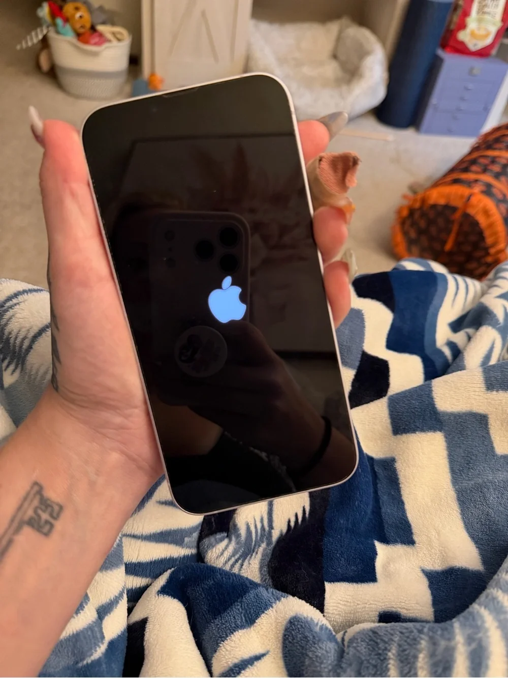 Apple smartphone featuring