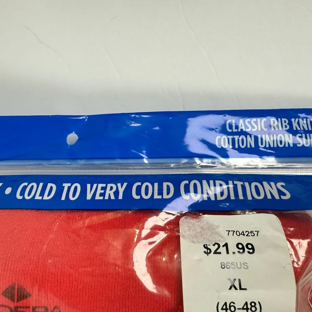 Indera Union Suit Mens XL Red New Cotton Rib Knit Thermal Long John cold to very
