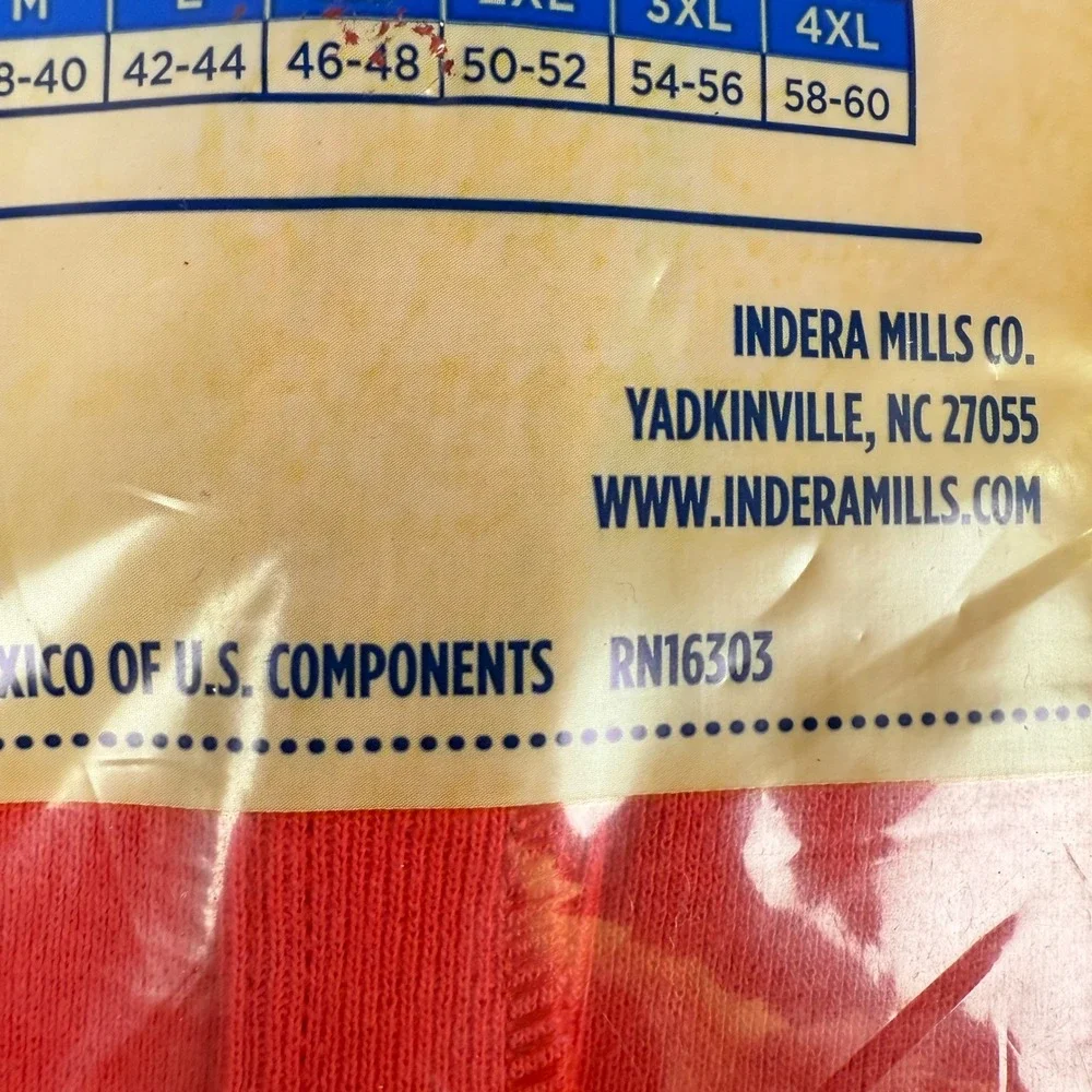Indera Union Suit Mens XL Red New Cotton Rib Knit Thermal Long John cold to very