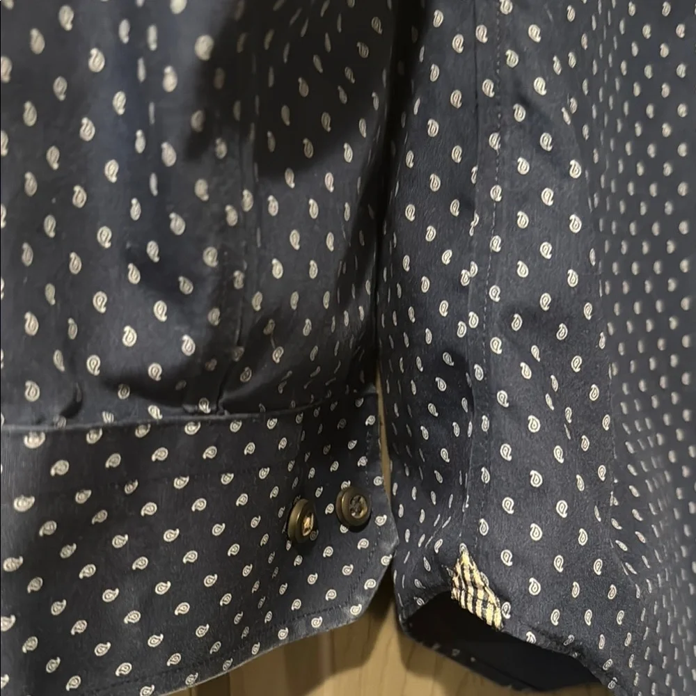 Banana Republic Men’s M Navy Paisley Non-Iron Cotton Dress Shirt