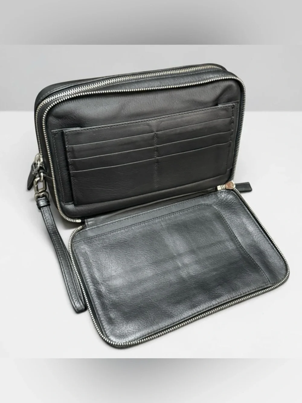 Prada black leather