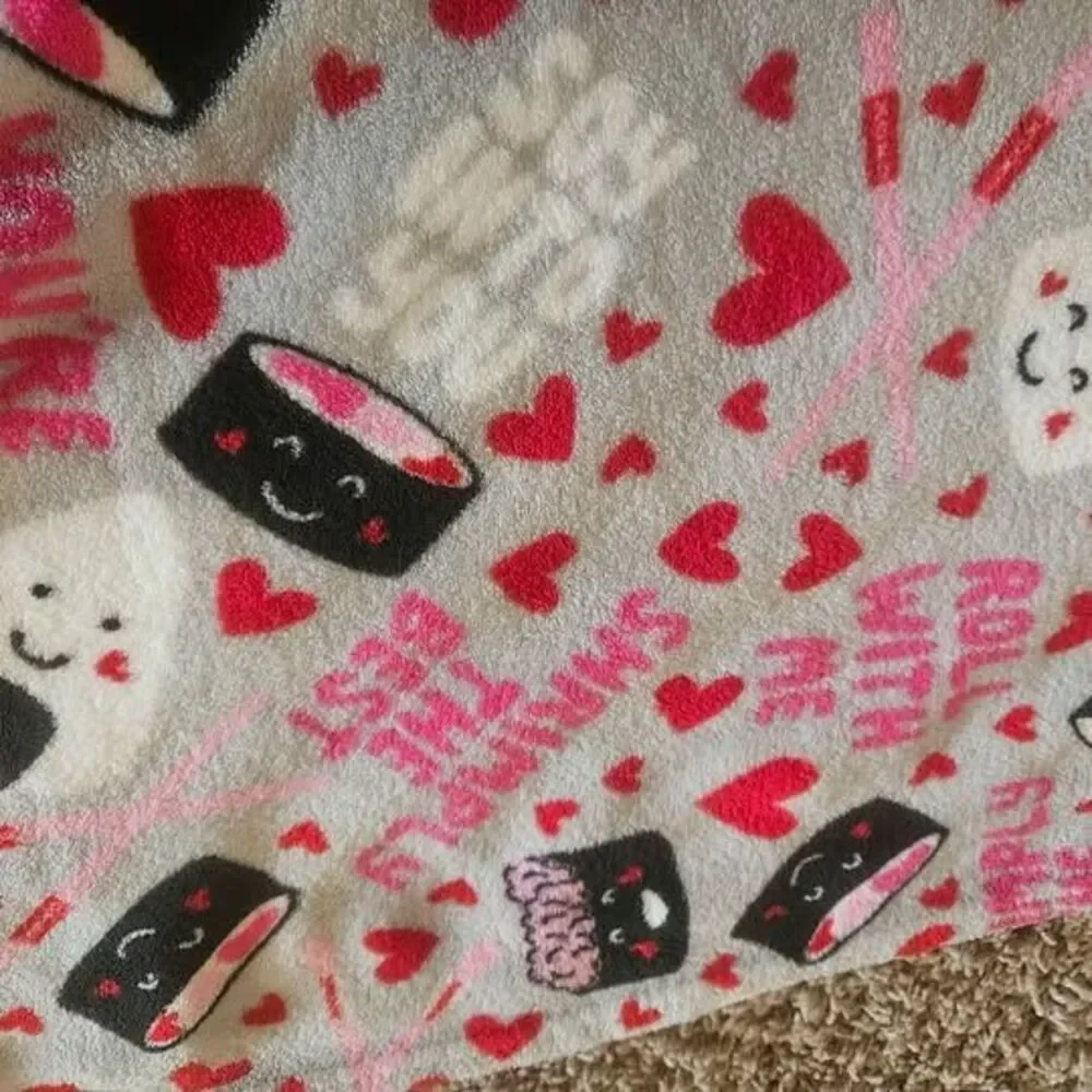 Sushi Print Fleece Throw Blanket