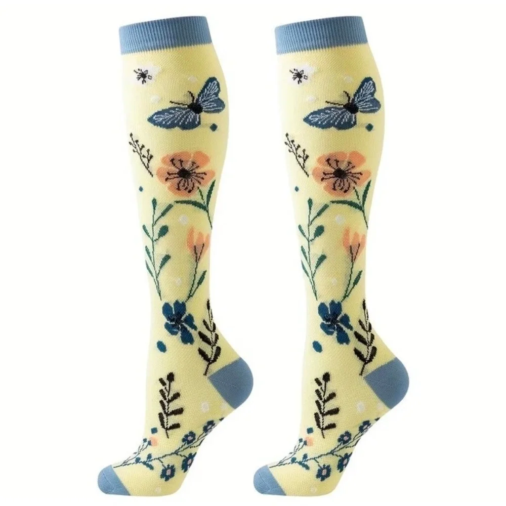 Unisex 20-30 mmHg Compression Socks L/XL Medical‎ Butterflies Gardencore 2 Pairs