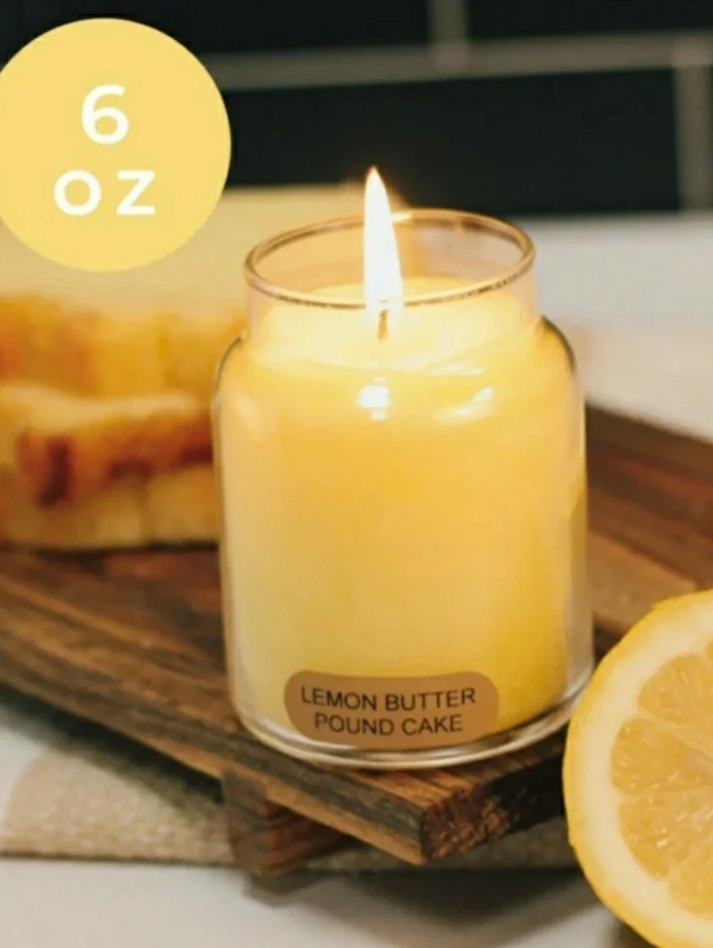 LEMON BUTTER POUND CAKE -A Cheerful Giver Baby Jar Single Wick Candle, 6 oz (2)