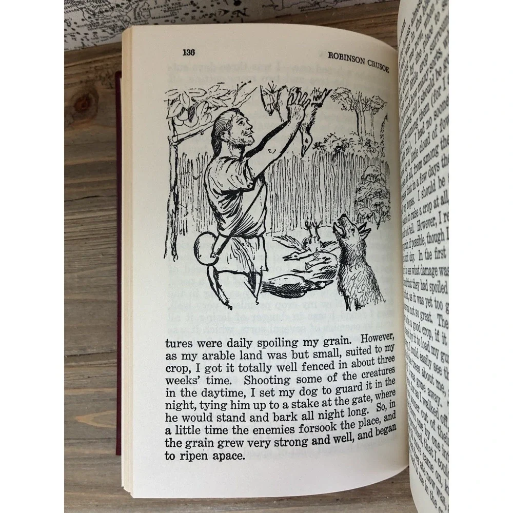 VTG Robinson Crusoe Hardcover Book Children's Classics Illustrated‎ Edition