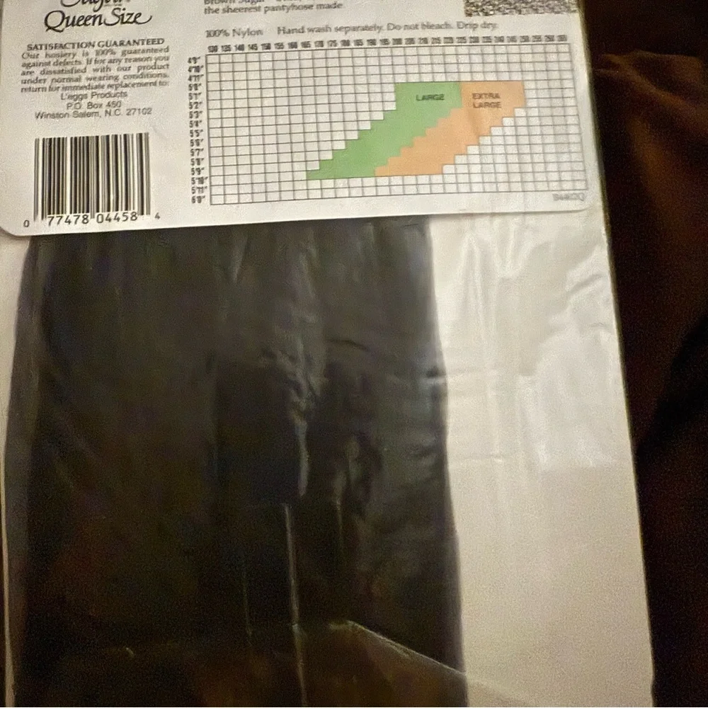 Vintage Brown Sugar Ultra, Ultra Sheer Off Black Pantyhose Size Large