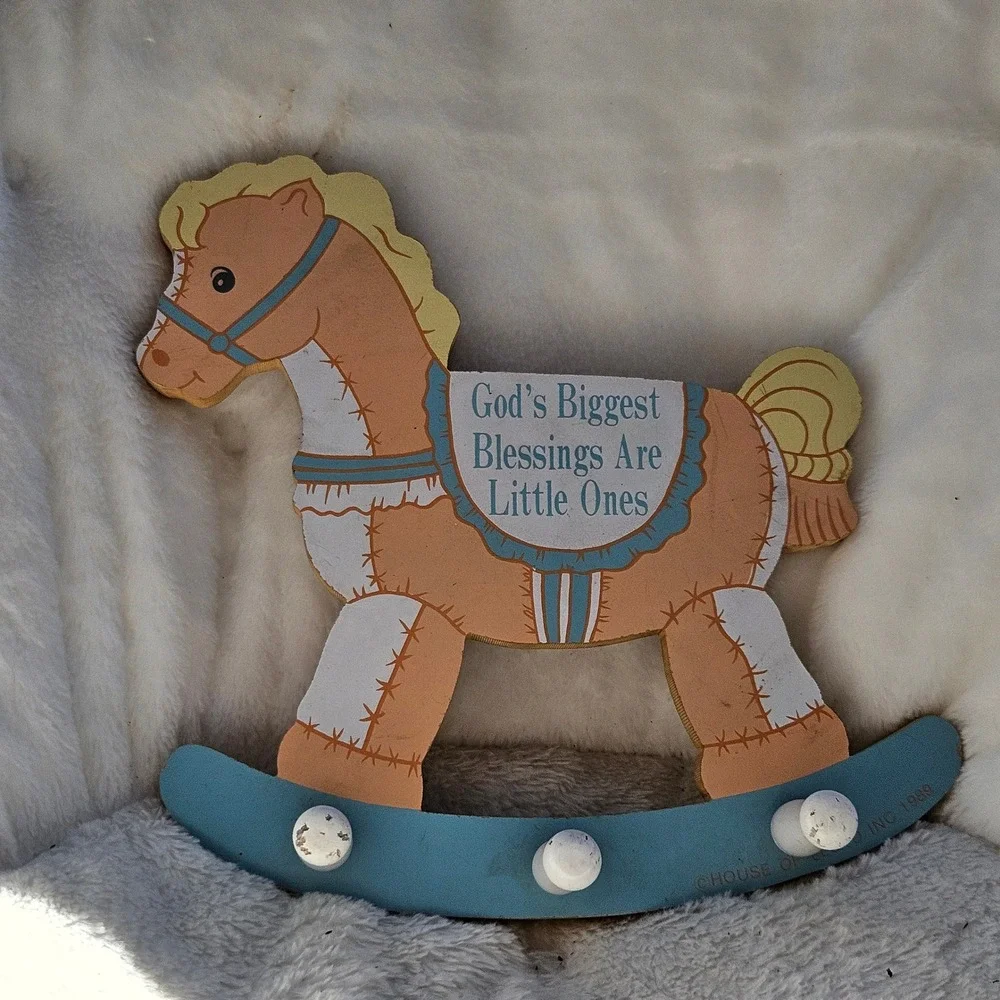 Vintage Rocking Horse Wall Decor God's‎ Biggest Blessings Are Little Ones baby