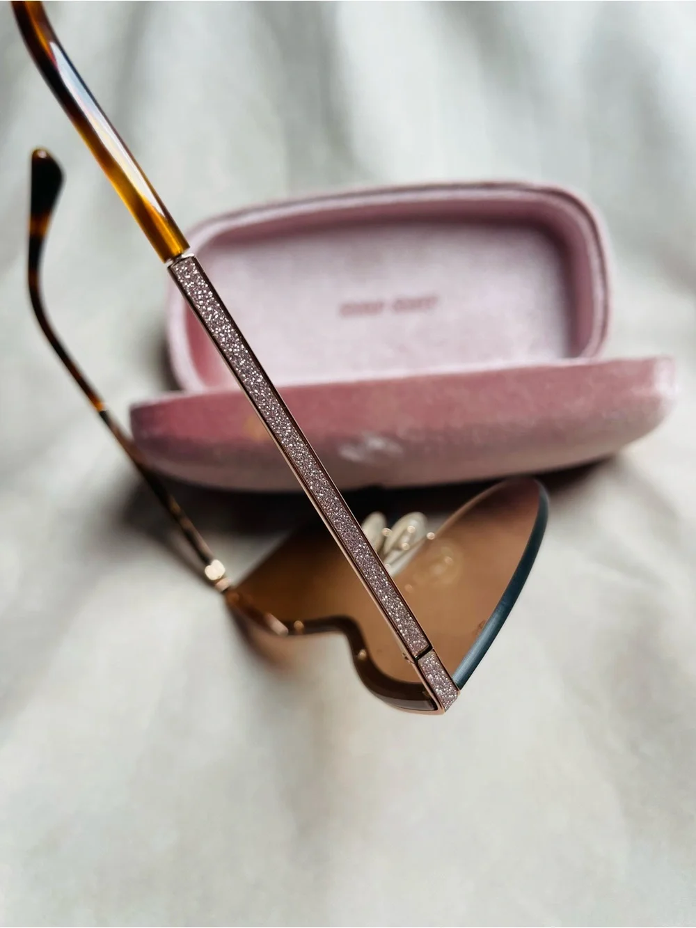 Jimmy Choo Kristen/S 006J/HA Shield Sunglasses – Rose Gold Glitter