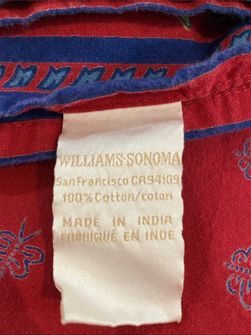 Williams Sonoma very red add