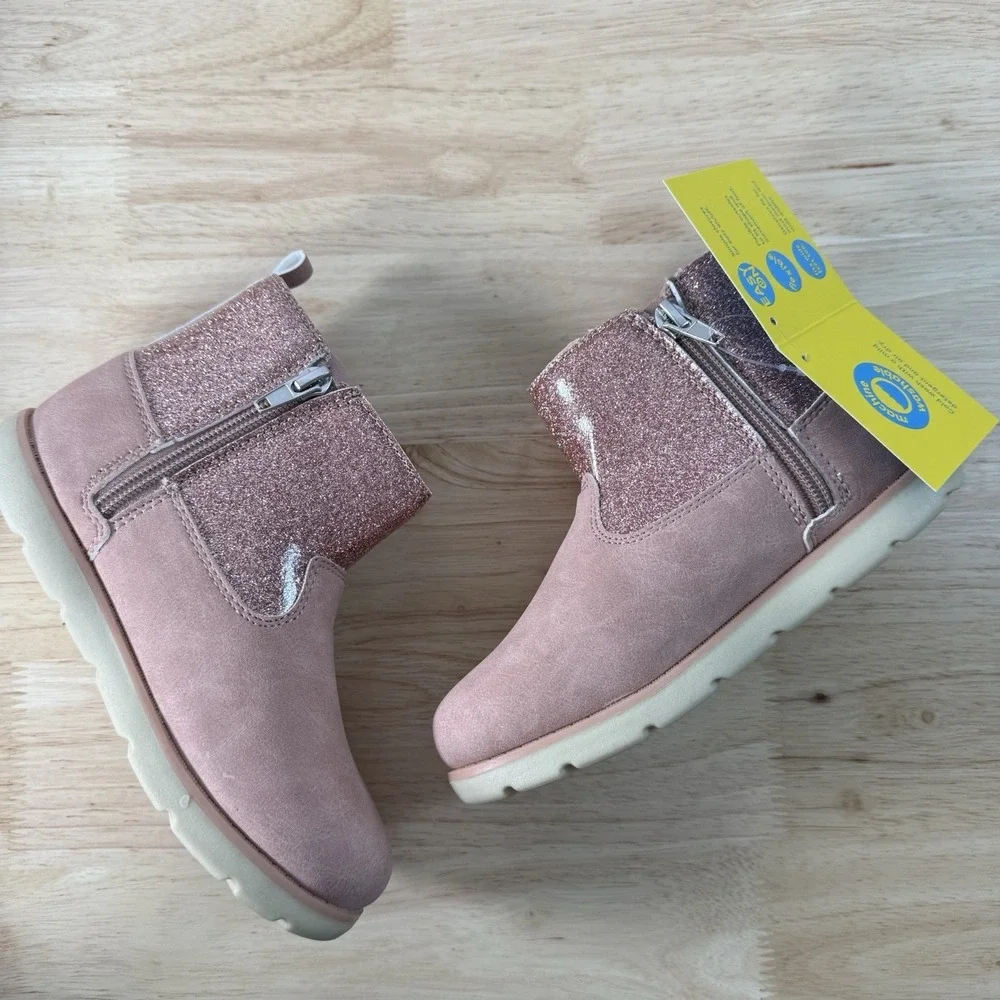Munchkin Stride Rite Little Girl's Size‎ 12M Avalon Pink Glitter Side-Zip Boots