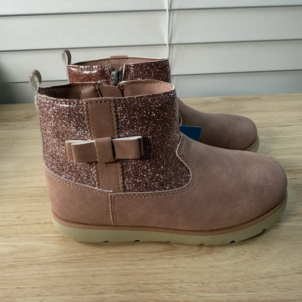 Munchkin Stride Rite Little Girl's Size‎ 12M Avalon Pink Glitter Side-Zip Boots