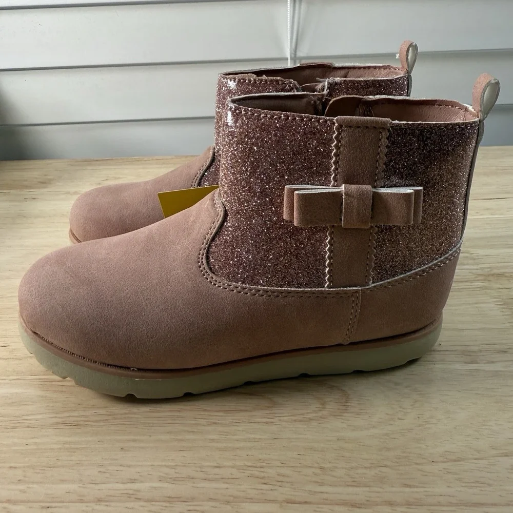 Munchkin Stride Rite Little Girl's Size‎ 12M Avalon Pink Glitter Side-Zip Boots