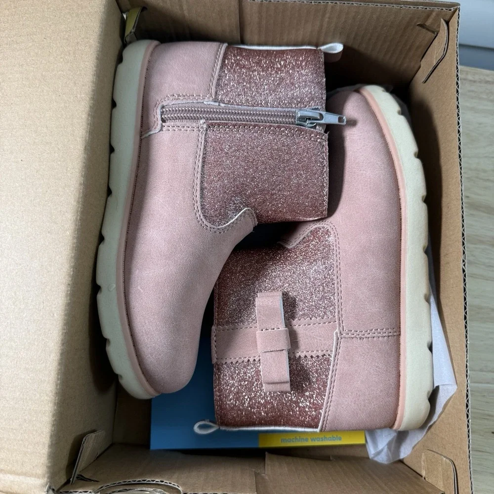 Munchkin Stride Rite Little Girl's Size‎ 12M Avalon Pink Glitter Side-Zip Boots