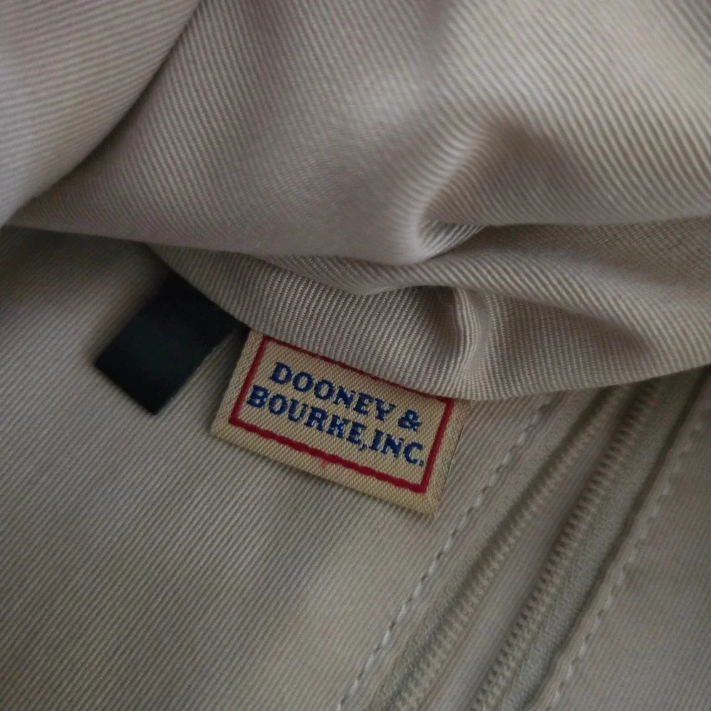 Dooney & Bourke Hobo Bag Womens Large Cream Tan All Weather Leather Vintage