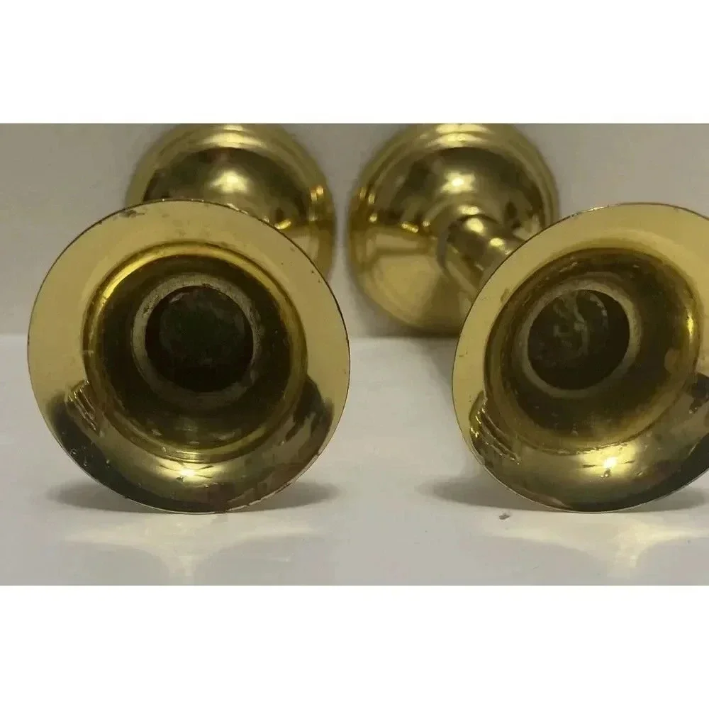 Vintage Hampton Brass Candlestick‎ Holders #1081 Set of 2 Height 9.5 Inches