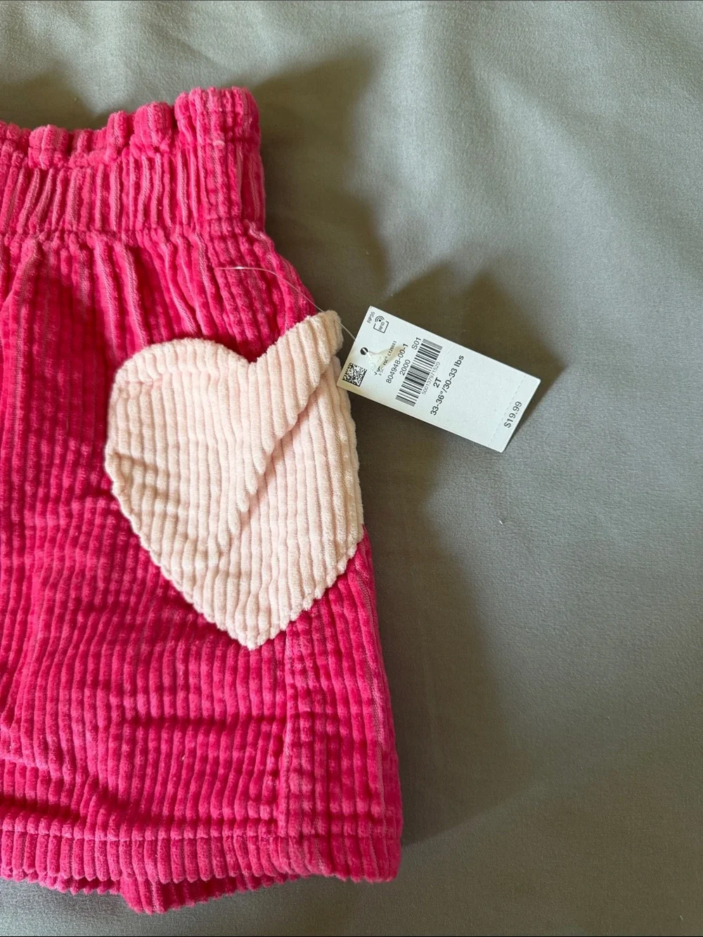 Old Navy Hot Pink Corduroy Skirt with Light Pink Heart Pockets