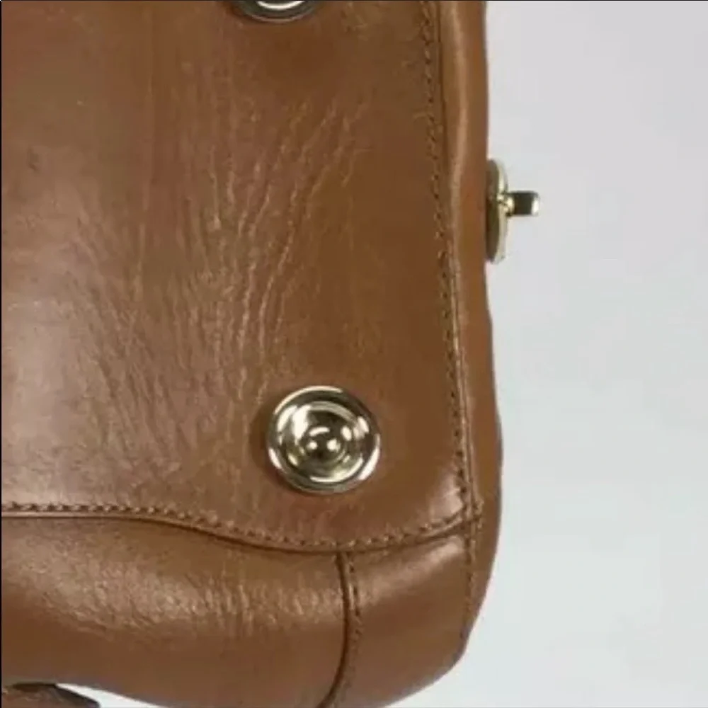JIMMY CHOO Leather Tahula Hillary Tan Doctor Bag