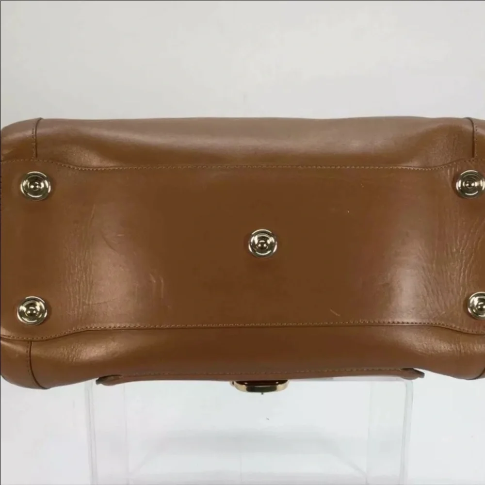 JIMMY CHOO Leather Tahula Hillary Tan Doctor Bag