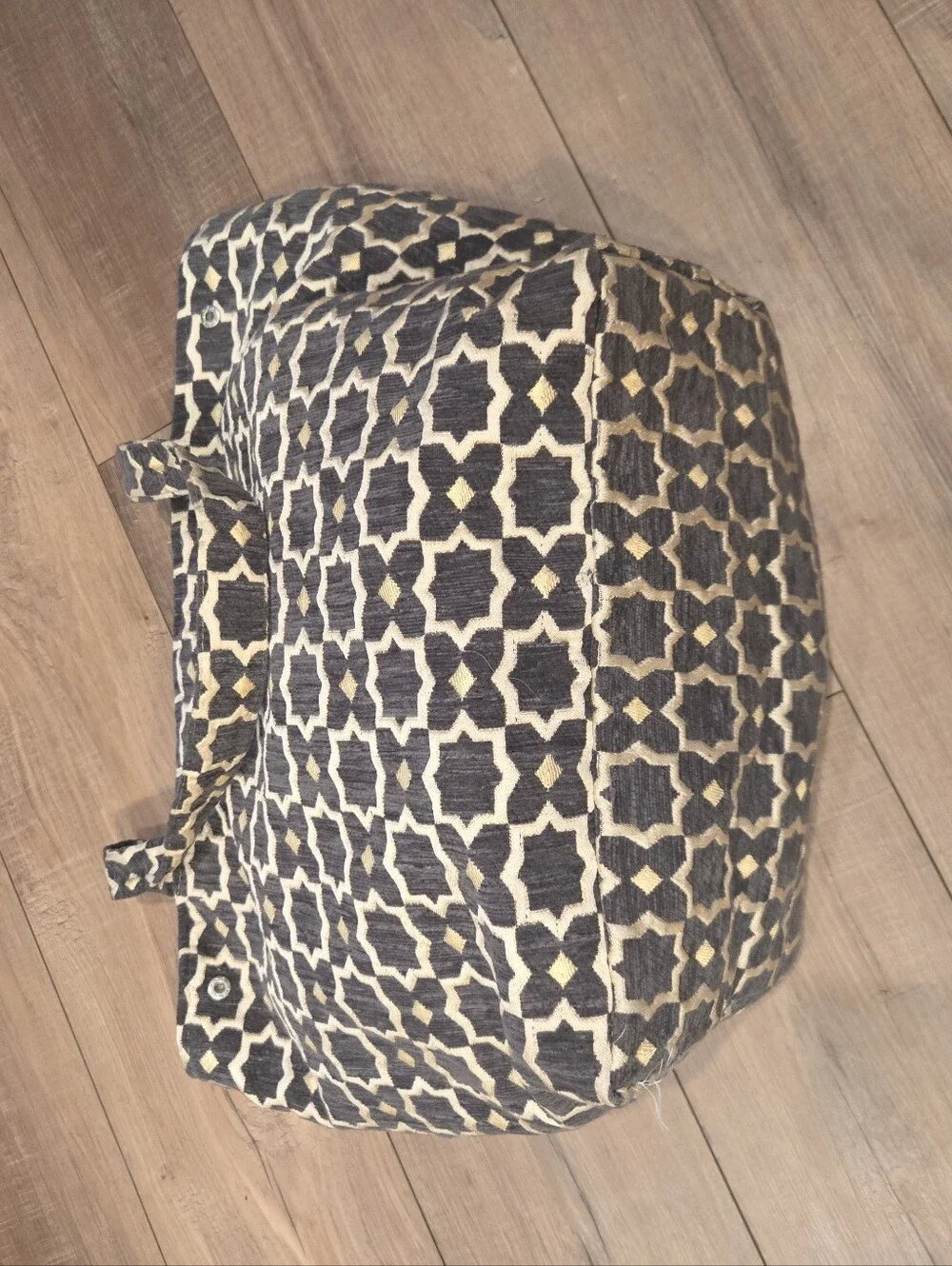 Geometric Gray & Beige Fabric Tote Bag