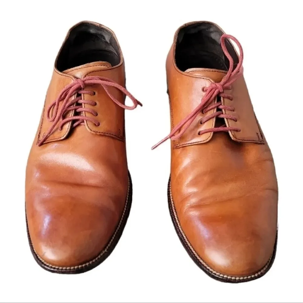 Cole Haan Men's Lenox Hill Oxfords Brown Cognac Leather Shoes 9M C12204