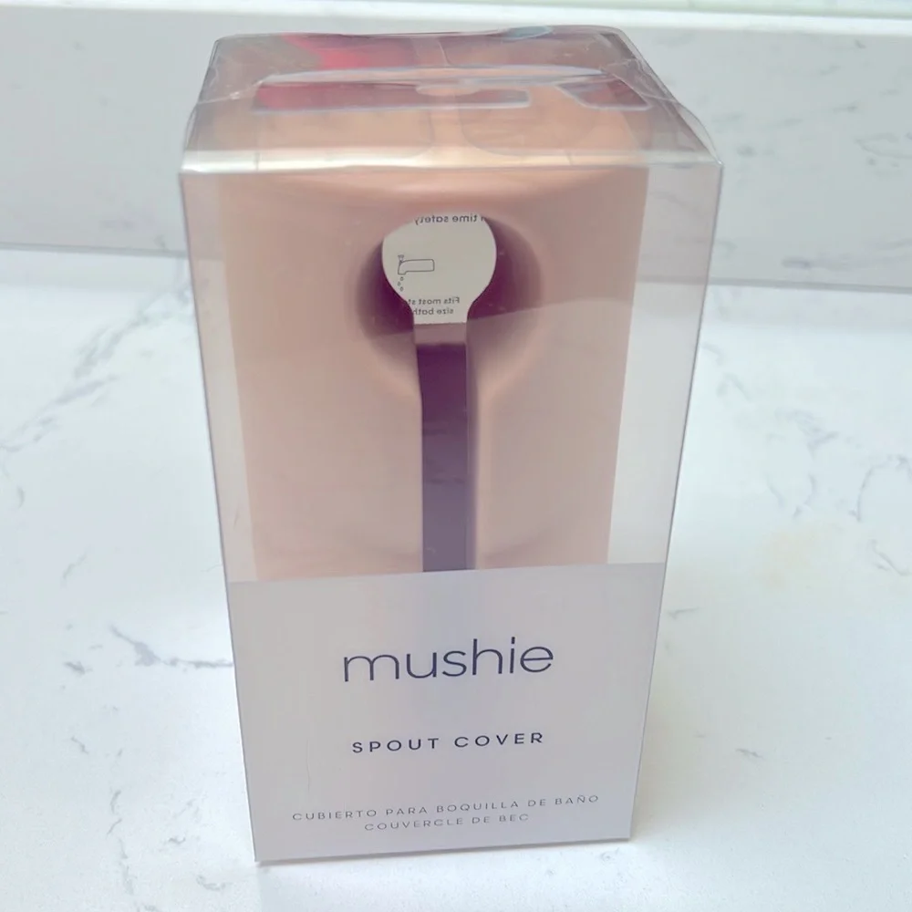 Mushie Bath Spout Cover Soft Silicone Faucet Safety Guard Cover Blush