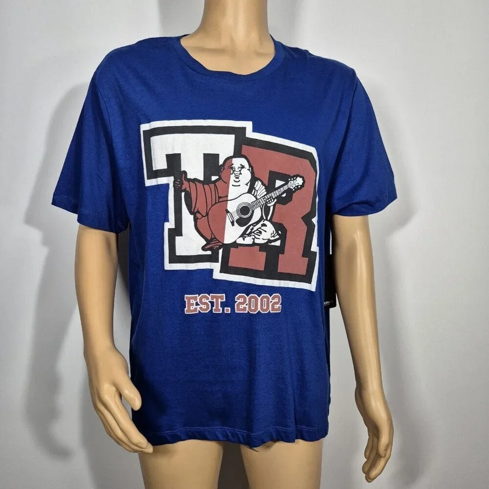 True Religion T-Shirt Mens 2XL Blue 100% Cotton Short Sleeve (44)