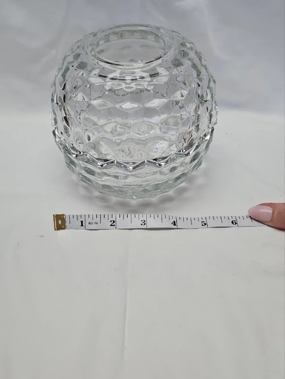 Vintage 1960's Fostoria Clear Glass Fairy Lamp
