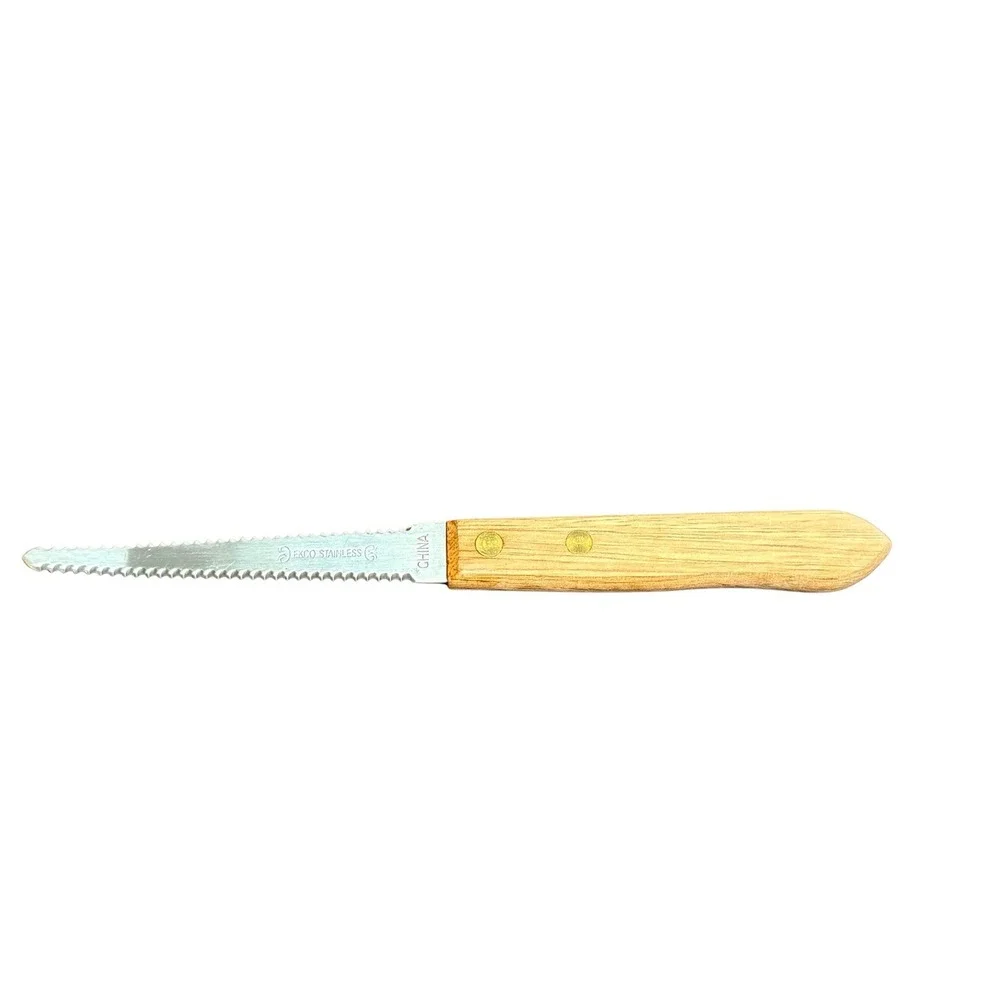 Ekco‎ Stainless Steel Serrated Double Sided Blade Grapefruit Knife Wood Handle