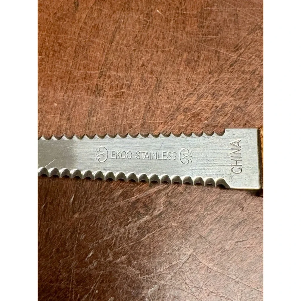 Ekco‎ Stainless Steel Serrated Double Sided Blade Grapefruit Knife Wood Handle
