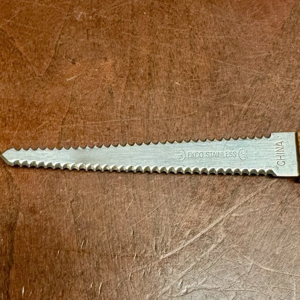 Ekco‎ Stainless Steel Serrated Double Sided Blade Grapefruit Knife Wood Handle