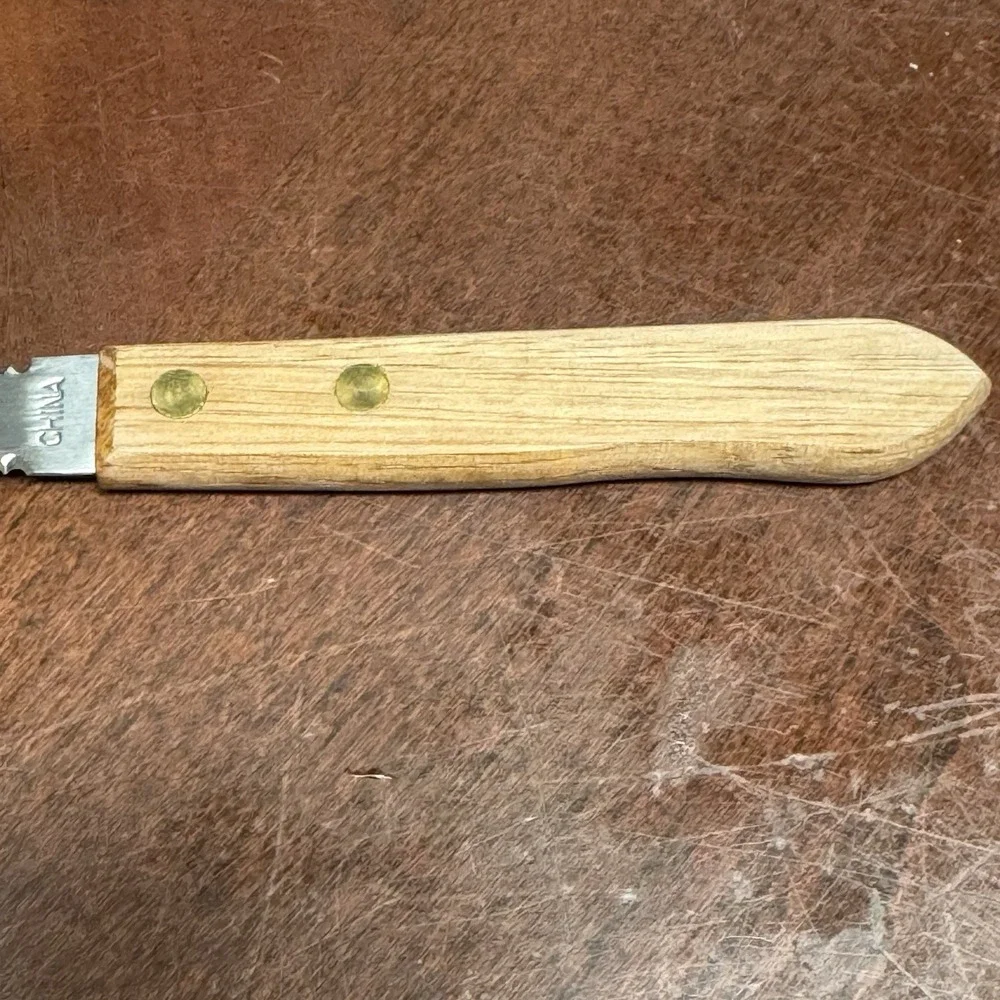 Ekco‎ Stainless Steel Serrated Double Sided Blade Grapefruit Knife Wood Handle
