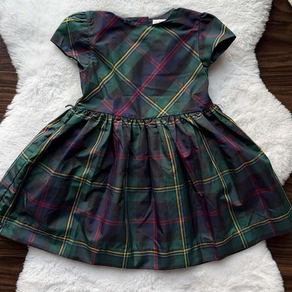 Ralph Lauren Baby Short Sleeve Tartan Plaid Holiday Dress 24 mos