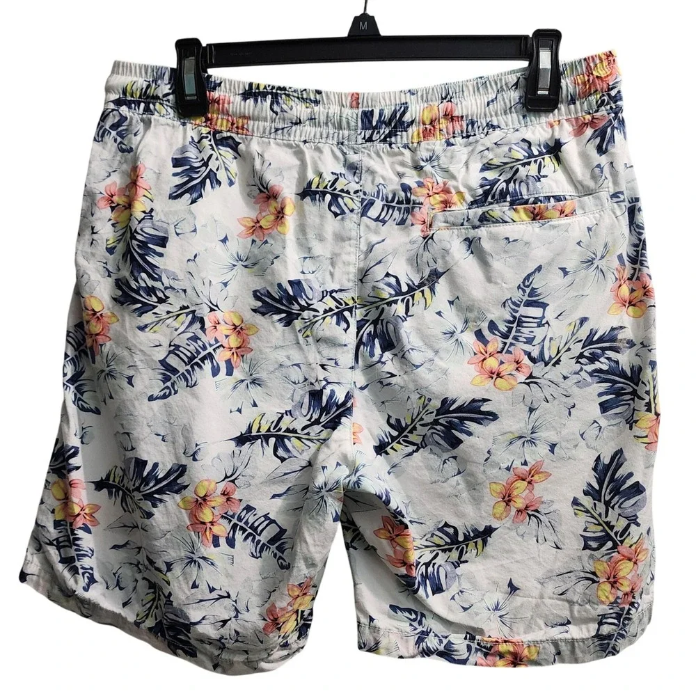 Denim & Flower Floral Print Swim Trunks Casual Beach Shorts Size M‎